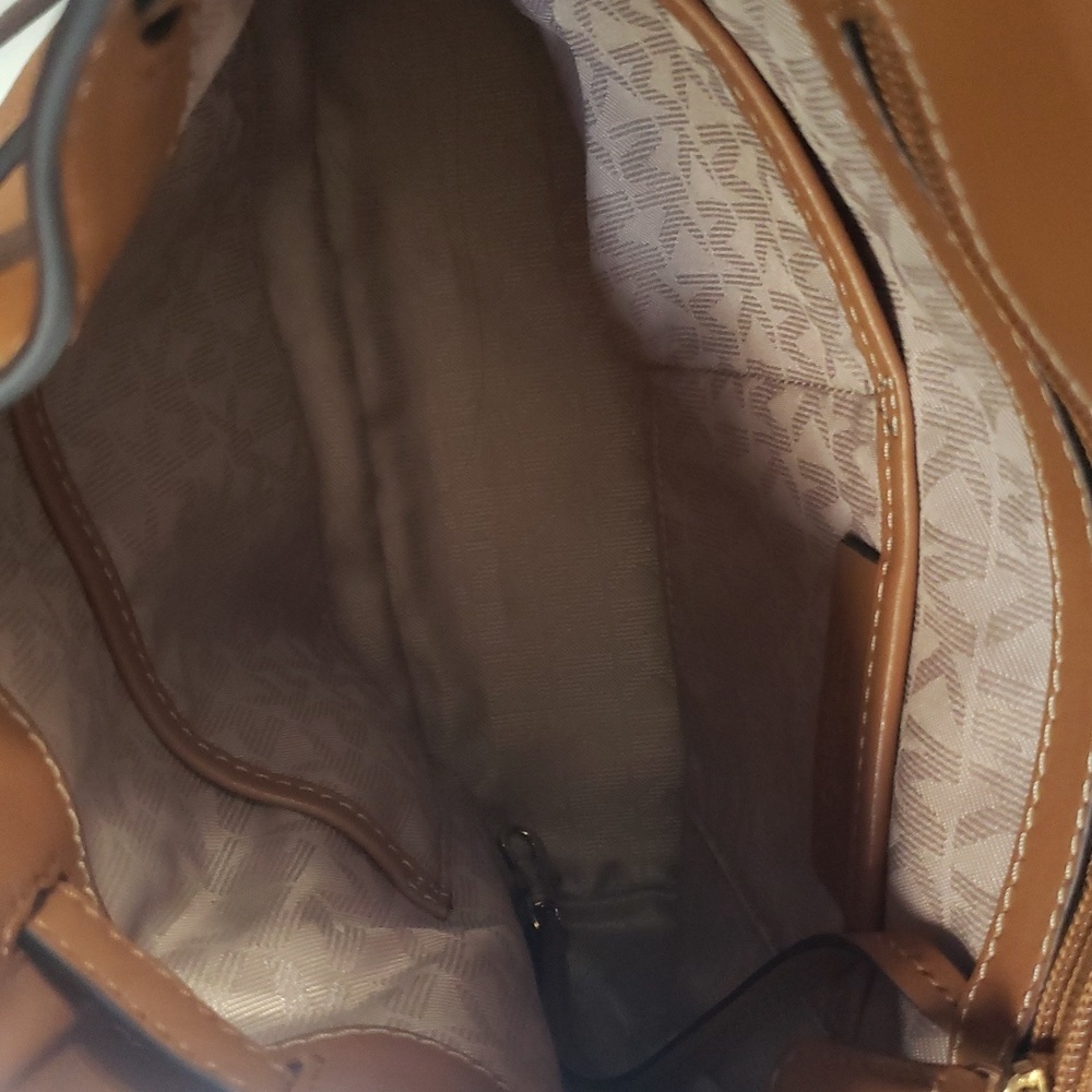Michael Kors Remi Tan Leather Backpack - Picture 7 of 8
